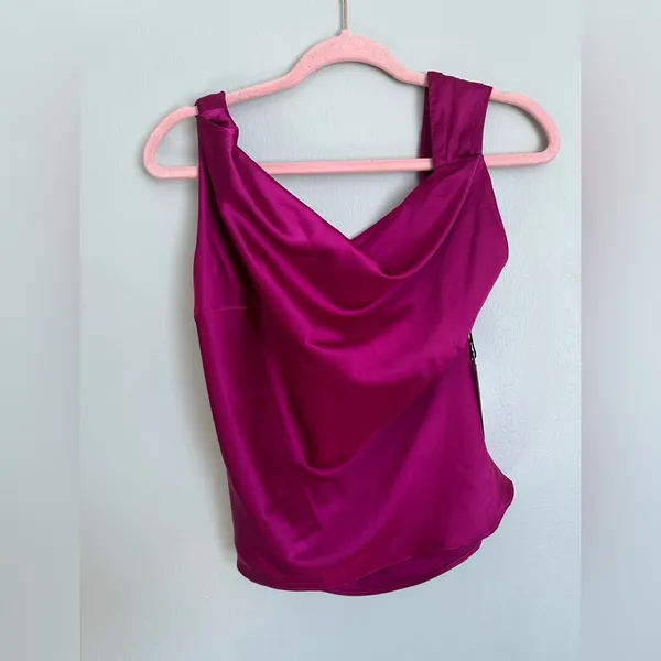 ASTR the Label Brisa Satin Cowl Neck Rhinestone Embellished top - Image 3