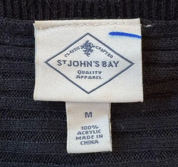 St. John’s Bay Black Ribbed Relaxed Fit Long Sleeve Pullover Sweater - Image 5