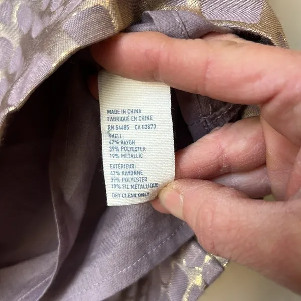 American Eagle Lavender Gold Metallic Jacquard Strapless Mini Dress Size 4 Party - Image 5