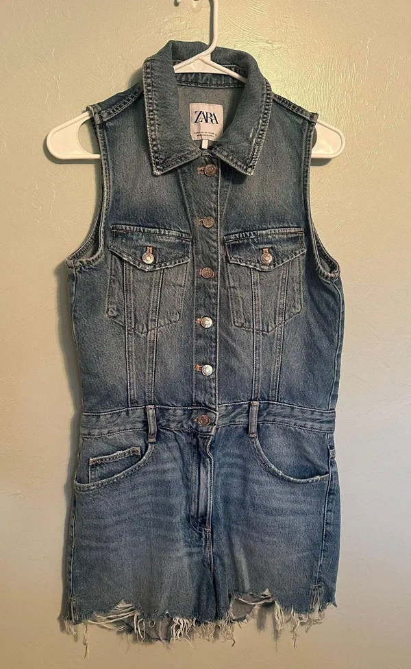 Zara Denim Romper - Image 3