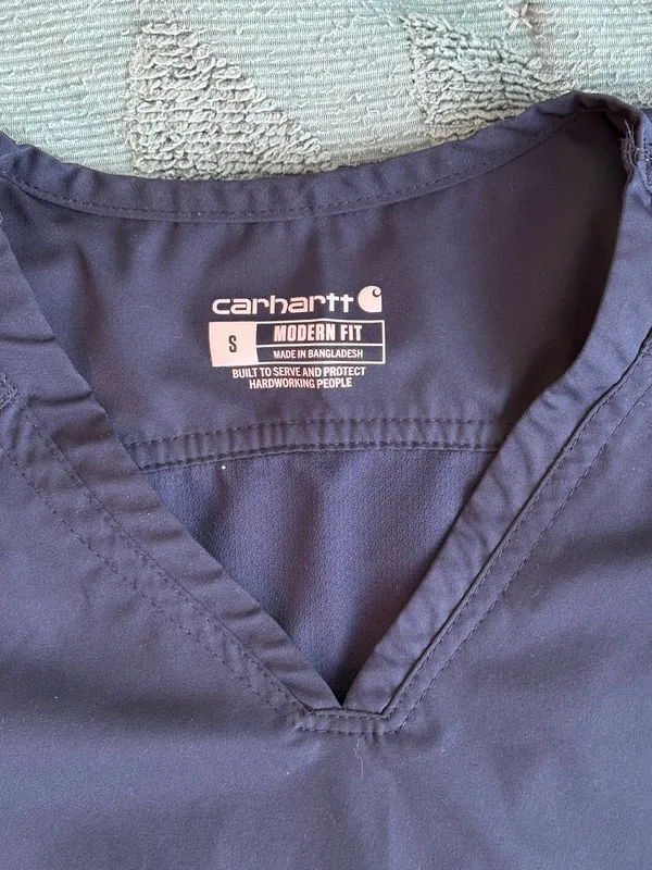 Navy Blue Carhartt Scrub Top - Image 3