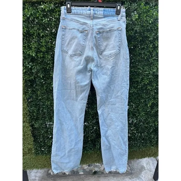 Abercrombie & Fitch Curve‎ Love 90s Relaxed Jean High Rise Distressed Blue 26 2 - Image 3