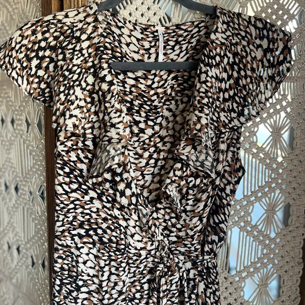 Free People French Quarter Leopard Wrap Mini Dress - Image 4