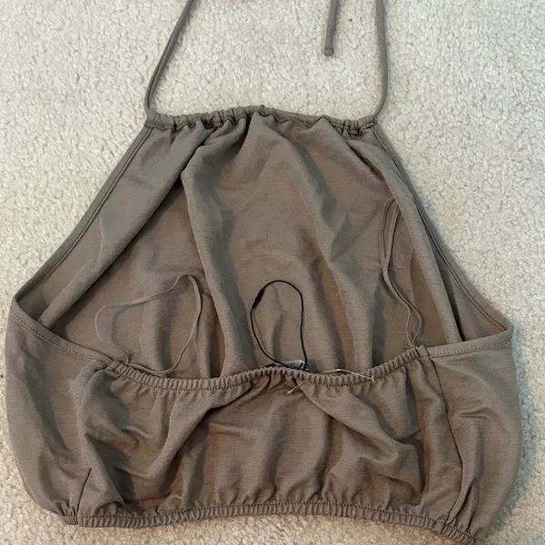 ZARA Stylish Tan Halter Top - Image 3