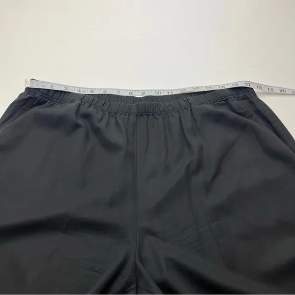John Mark Black Wide-Leg Cropped Pants Button Accents Womens Large Tencel‎ *FLAW - Image 5