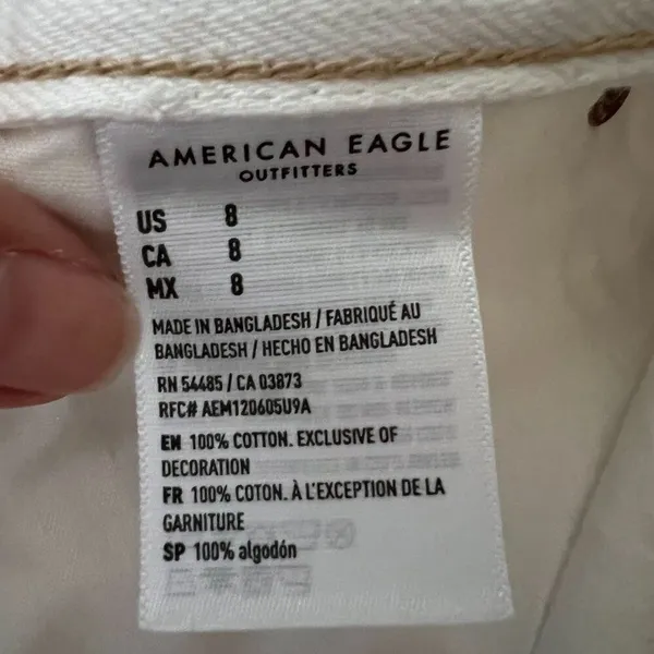 American Eagle Distressed Boyfriend Shorts in White - Image 5