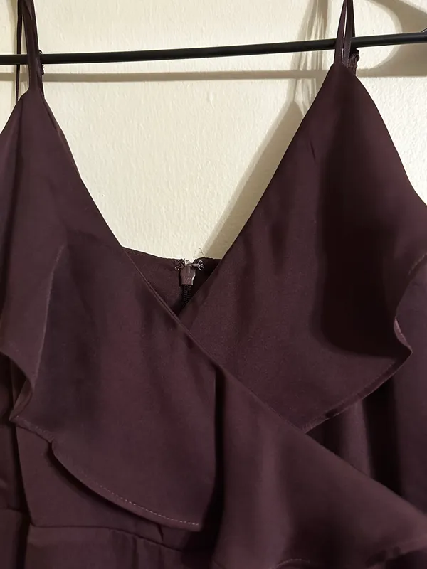 Express High Low Maroon Satin Dress - Image 4