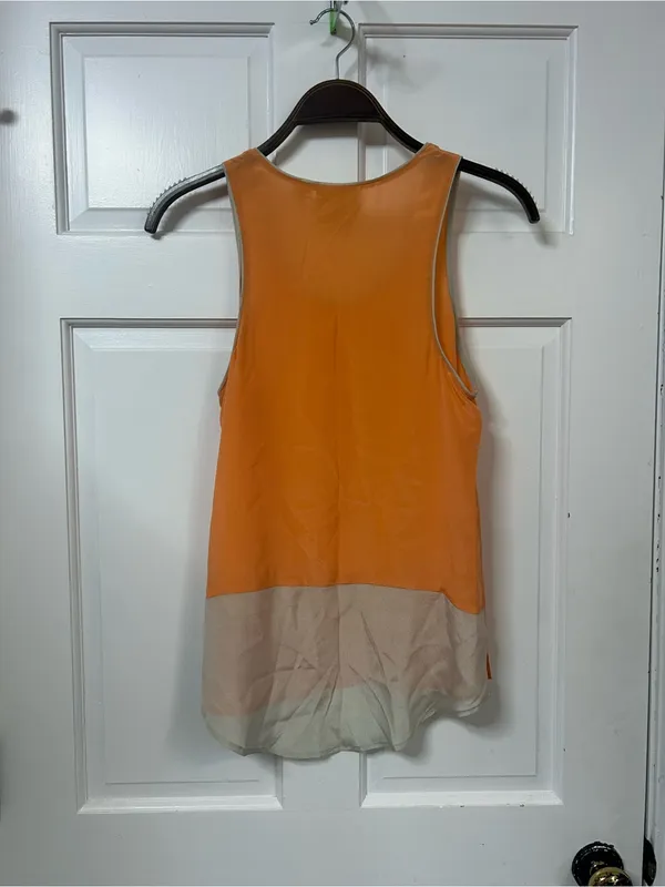 Maeve Anthropologie Orange Layered Silk Tank Top - Image 3