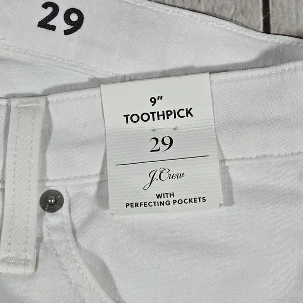 J.Crew 9" Toothpick Skinny Jeans White Size 29 B3584 SP22‎ Ankle Denim - Image 5