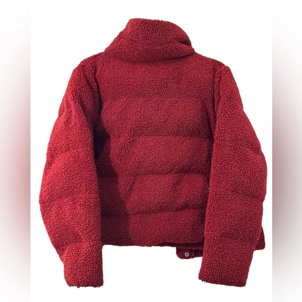 Abercrombie & Fitch Red Teddy Puffer Jacket - Image 3
