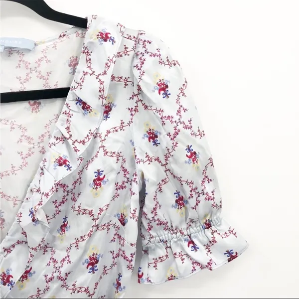 Hill House Nima Dress in Cabernet Trellis Floral Silk Extra Small - Image 5