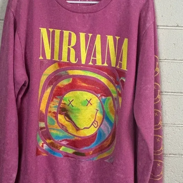 Nirvana Band Pink Sweatshirt size L - Image 4