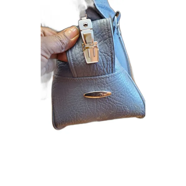 Vintage Sears, Roebuck and Company Luggage Bag Carry On Travel Bag Tote Baby Blu - Image 10