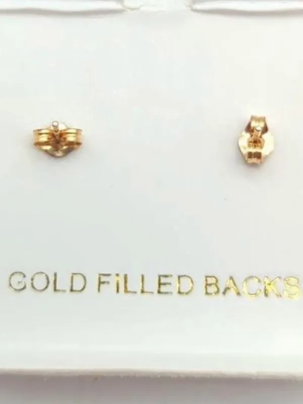 10K Yellow Gold Crystal Encrusted Square Stud Earrings - Image 10