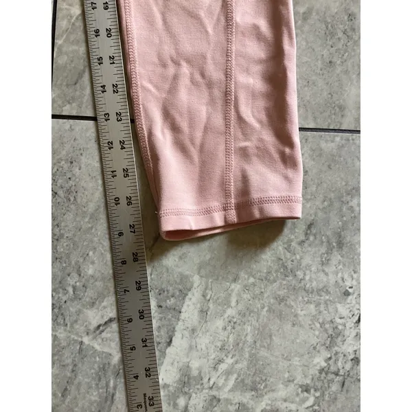 Jaanuu Womens High Waisted Yoga Scrub Pants Blush Pink Cargo Zipper Pocket M - Image 5