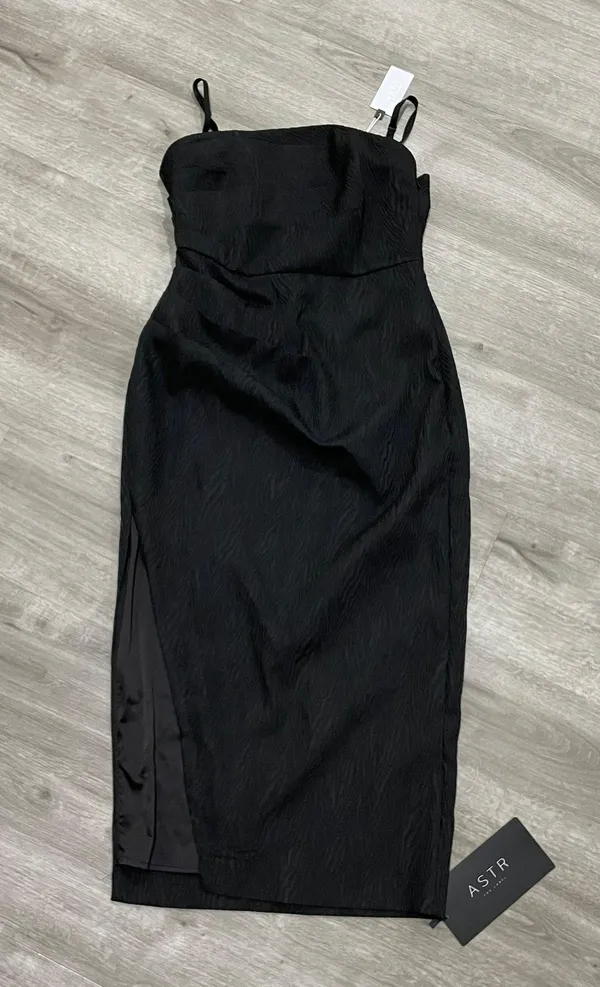 Black Muriel Jacquard Midi Dress - Image 6