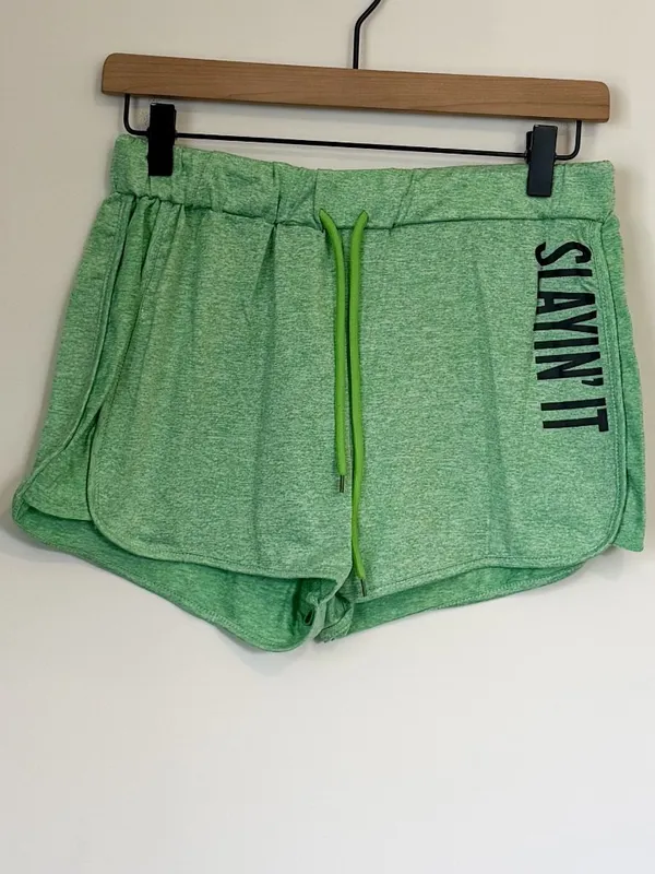 NWT Cupshe Slayin' It Green Crop Top & Shorts Lounge Set - Size: Extra Large - Image 3