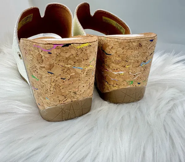 Bussola Formentera Sandals Womens 37 Strappy Wedge Heel Embossed Leather Artisti - Image 7
