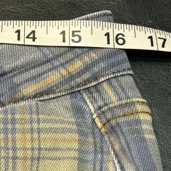 Judy Blue Blue and Tan Plaid HighWaist Vintage Look Jeans size 14W - Image 12