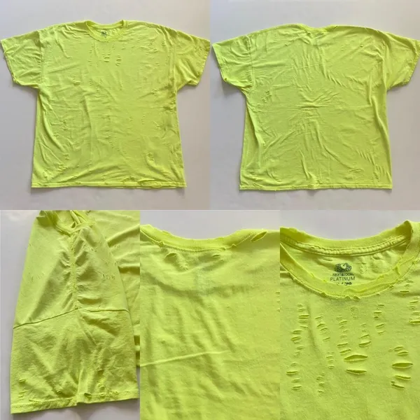 Fruit of the Loom Destroyed Bleached Neon Tee - Image 4