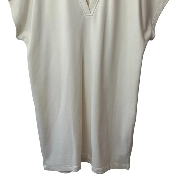 DKNY Ivory Collared Shirt‎ Dress Mini Athletic Athleisure Outdoors Comfort L - Image 5