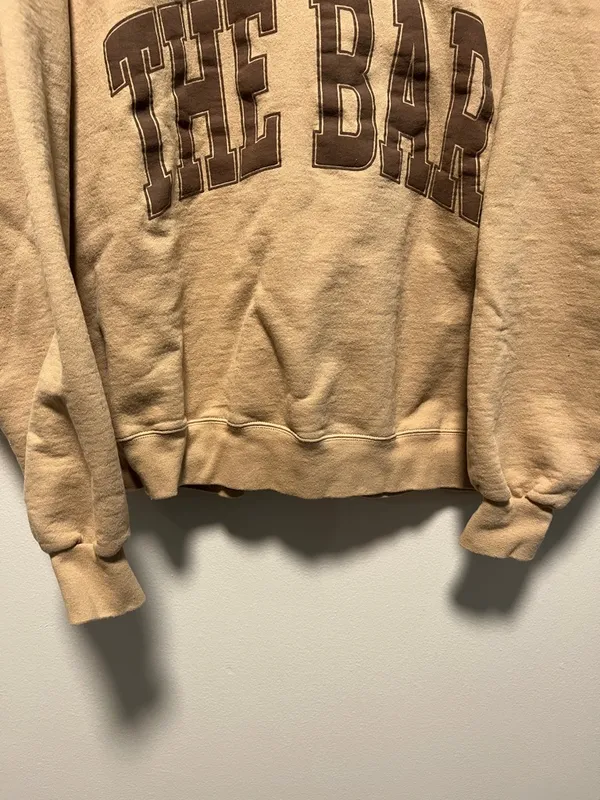 THE BAR Varsity Chocolate Chip, Brown/Tan Crewneck Sweatshirt, Size L - Image 5
