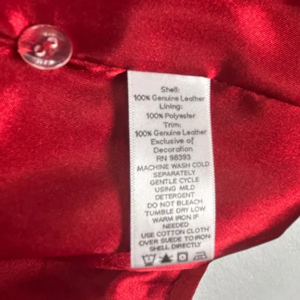Bradley Bayou Red Suede Leather Toggle Hooded Coat Jacket Large L Silver Toggles - Image 5