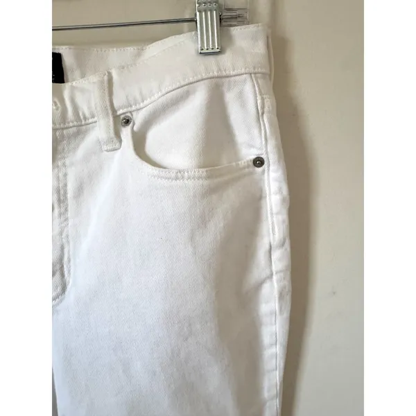 J. Crew High Rise Essential Straight Denim Jeans White Size 29 Petite - Image 3
