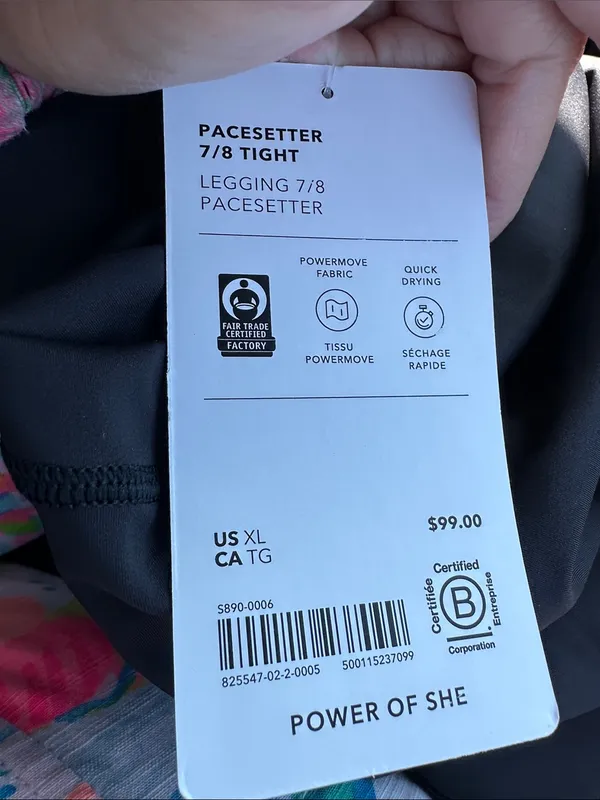 Athleta Pacesetter Leggings L 7/8‎ length size XL NWT - Image 2