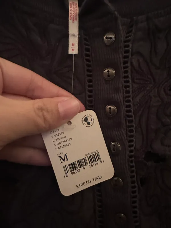 Free People NEW WITH TAGS Sidelines Embroidered Top - Image 4