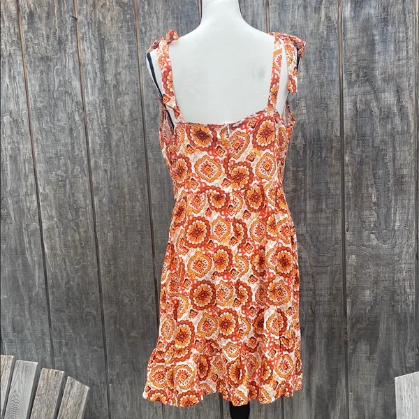 Cupshe Orange Printed Bohemian Sleeveless Mini Sundress Size XL - Image 6