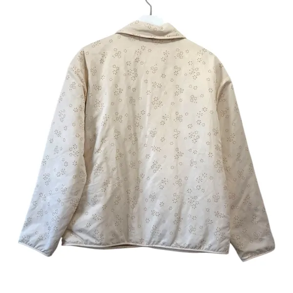 Carve Designs Reversible Quilted Jacket Gray Cream Floral Size S Lightweight - Image 4
