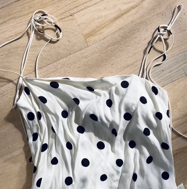 Reformation Black & White Polka Dot Dress - Image 5