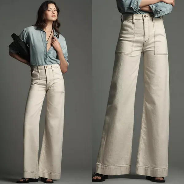 Pistola Penny Utility High-Rise‎ Wide-Leg Jeans Size 28" - Image 2