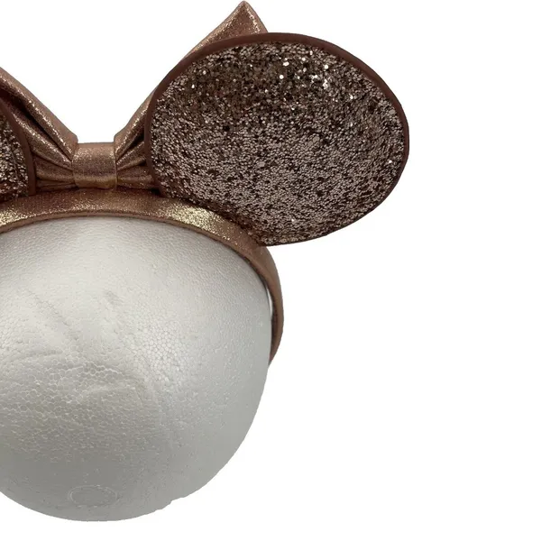 Disney Parks ROSE GOLD Glitter Minnie Mouse Ears Headband Sparkle Bow Holiday - Image 9