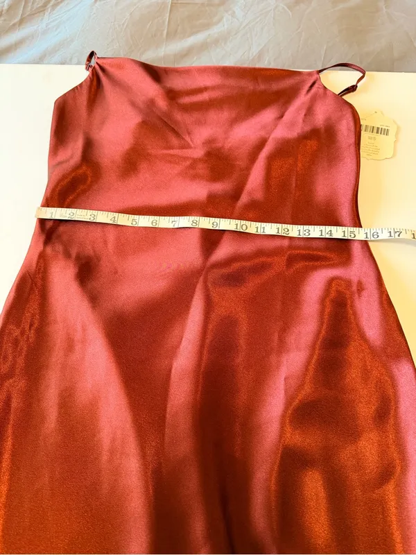 Altar'D State Carlotta dress, midi length satin slip dress, maroon, size S NWT - Image 9