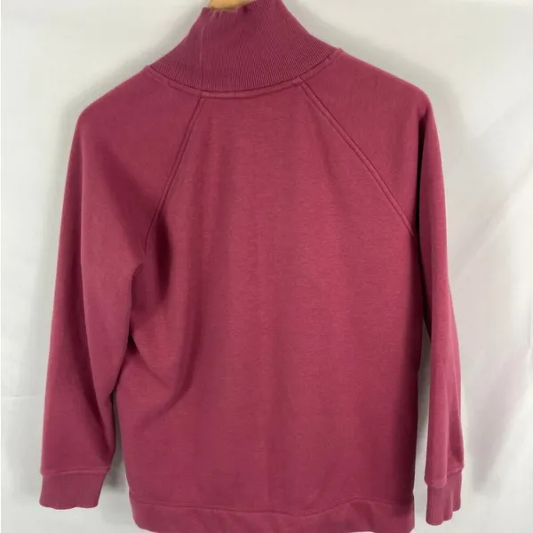 Athleta Cozy Karma Side Zip Funnel Neck Sweatshirt Pink Size Small - Image 3