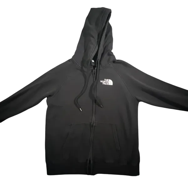 The‎ North Face Full Zip Hoodie Womens Medium Black Logo Sleeve NF0A4PA2 - Image 2