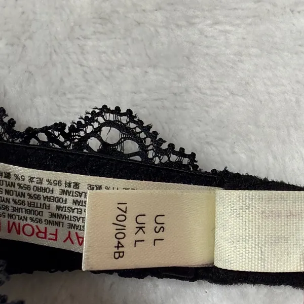 Intimately Free People Black Lace Bralette V-Neck Adjustable Straps‎ Womens L - Image 4