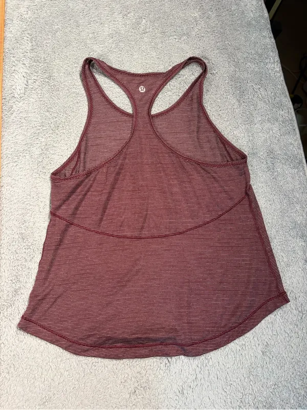 Lululemon Racerback Tank Top Burgundy Stripe - Image 6