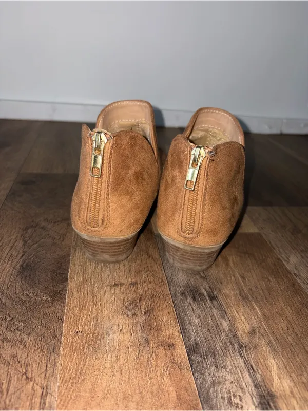 Soda Women's Suede Ankle Bootie in Tan - Image 3
