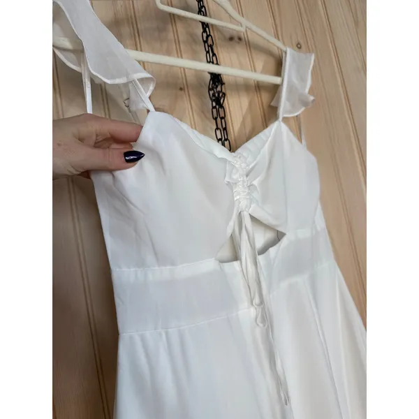 Lulus The Way to Love White Ruffled Maxi Dress Resortwear Classy Wedding Small - Image 6