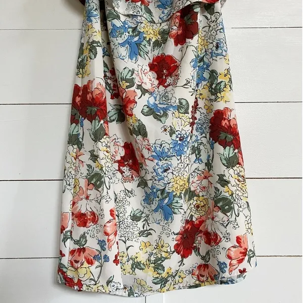 Abercrombie‎ & Fitch Floral Off-The-Shoulder Ruffle Mini Dress White Small - Image 10