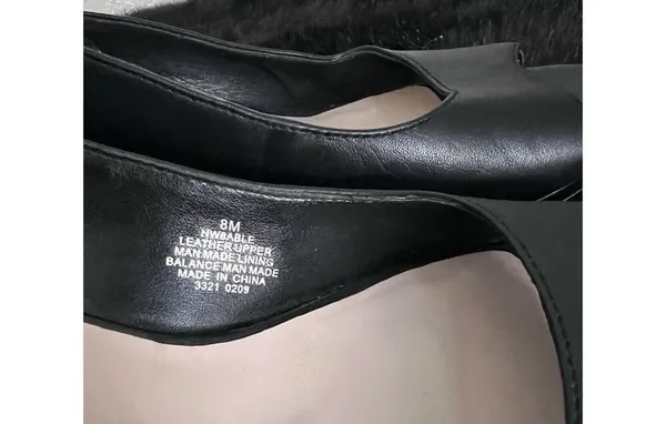Nine West black pumps peep toe kitten heels 8 - Image 3