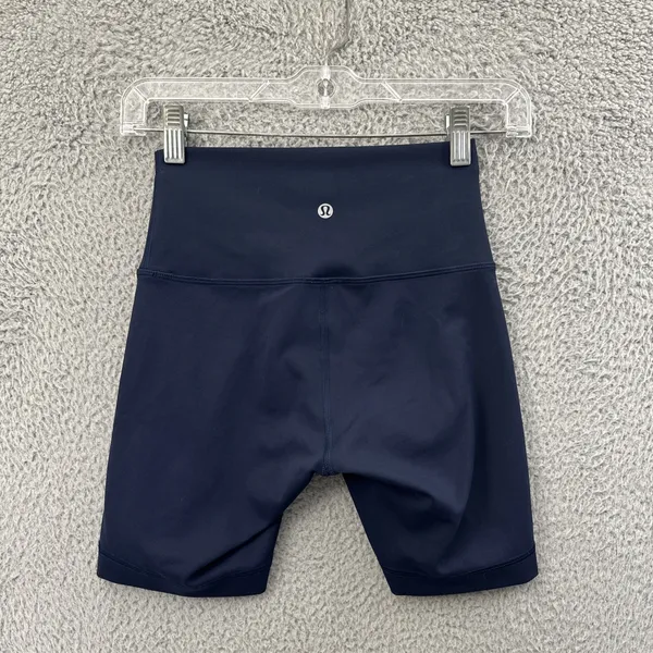 Lululemon Wunder Train High Rise Shorts 6" True Navy Athletic Biker Women's 4 - Image 3
