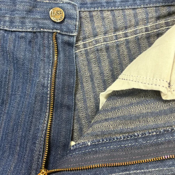 Lee Vintage 90s Tapered Ankle Mom‎ Jeans Striped Denim Union Made Modern Size 10 - Image 5