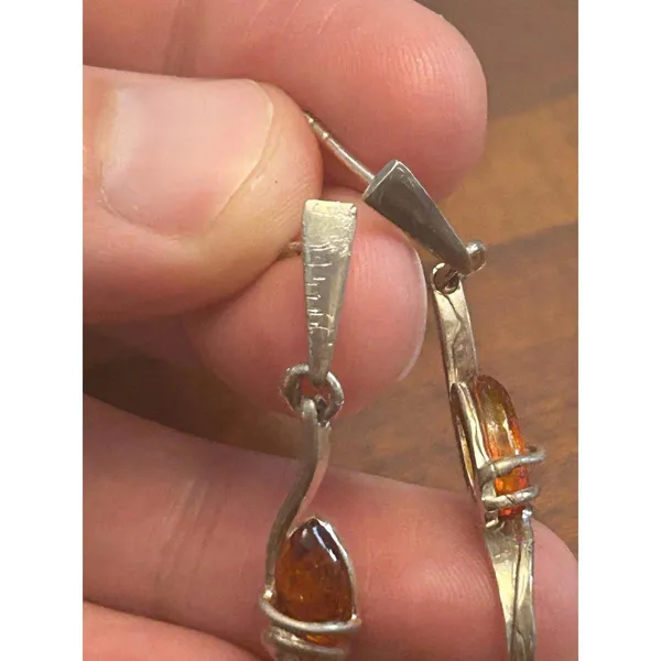 925 Sterling silver earrings v98 3.23g 1.5inch - Image 3