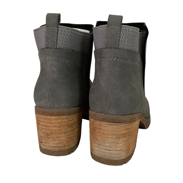 Korks 7M Gray Heeled Ankle Boots Comfy Elastic Panel Block Heel Booties‎ Size 7 - Image 6