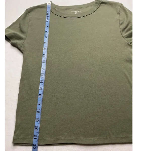 American Eagle Womens Olive Green Short Sleeve Crew Neck T-Shirt Size L - Image 4