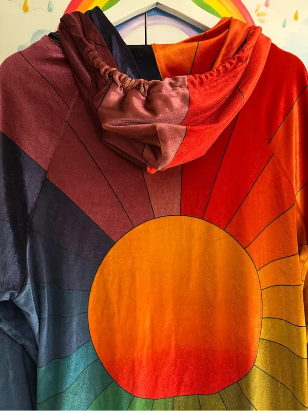 Aviator Nation rare rainbow sunburst full zip jacket medium - Image 9